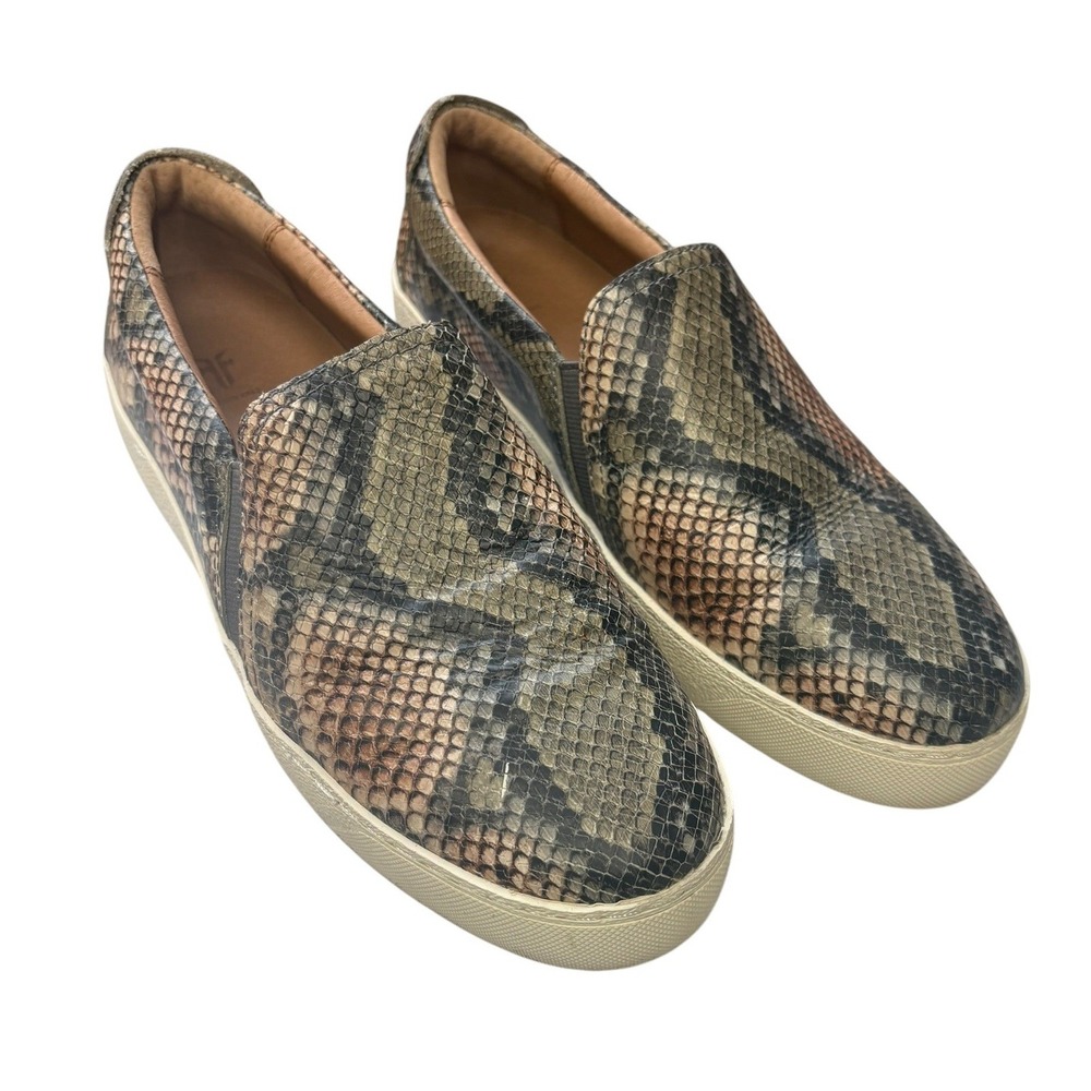 Frye Webster‎ Snake Print Leather Slip On Platform Sneakers Casual Shoes 7